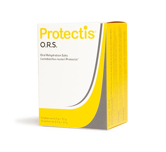 Protectis® O.R.S.*is een glucose-zout preparaat voor milde en acute diarree en braken bij baby's, kinderen en volwassenen.