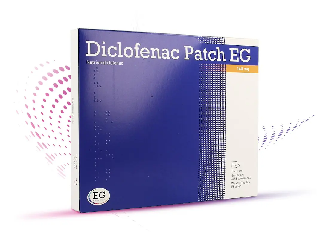 Diclofenac EG Patch verlicht pijn en vermindert ontsteking en zwelling bij pijnlijke aandoeningen van de spieren en gewrichten