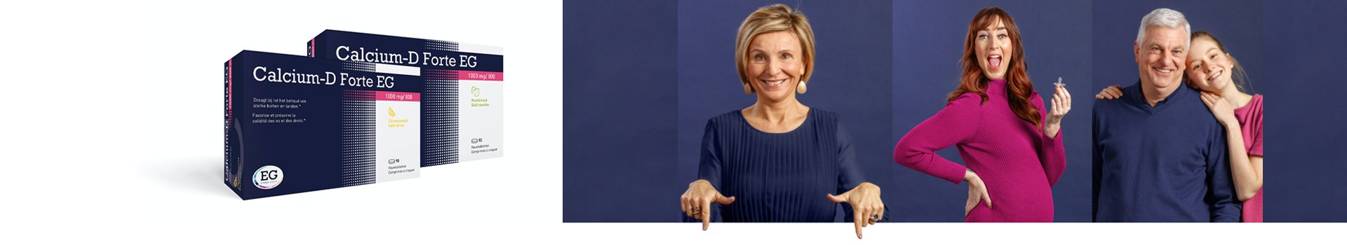 Le Calcium D-forte EG est un complément nutritionnel destiné à ceux qui ont un besoin supplémentaire de calcium : en pleine croissance, pendant la grossesse, pendant la ménopause ou plus tard dans la vie.